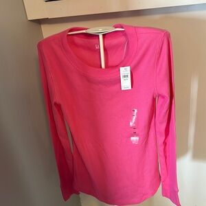 NWT GAP Pink Long Sleeve Tee Soft Lightweight Casual